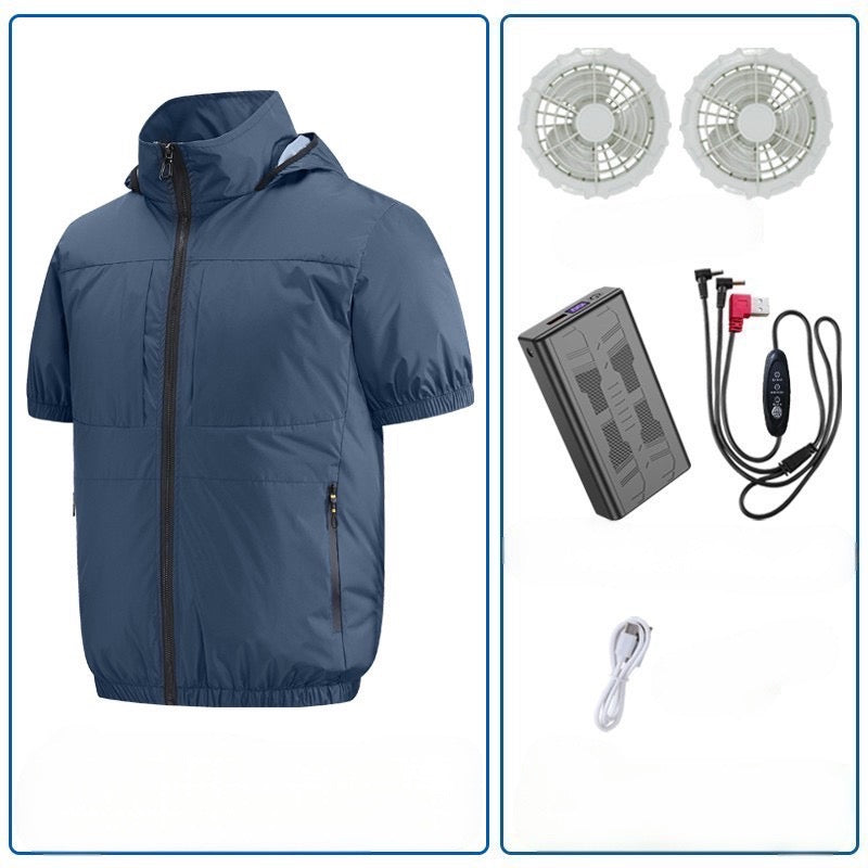 Summer outdoor heat-proof cooling fan clothing and fishing clothing