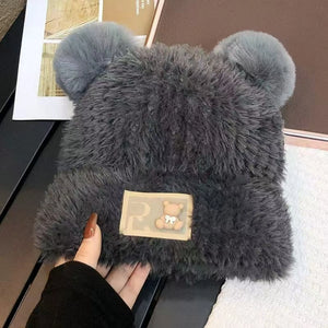 Cute Bear Ears Warm Women's Winter Hat