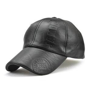 PU Leather Autumn And Winter Baseball Cap