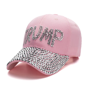 MAGA President Donald Trump Cap Bling Bling Rhinestones Hat