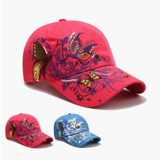 Fashion Sequin Butterfly Embroidered Baseball Cap