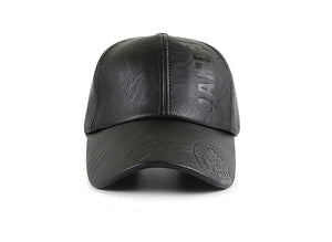 PU Leather Autumn And Winter Baseball Cap