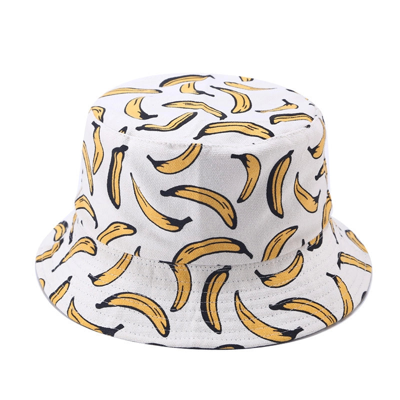 Banana Print Bucket Hat Reversible Packable Hat