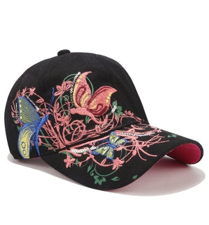 Fashion Sequin Butterfly Embroidered Baseball Cap