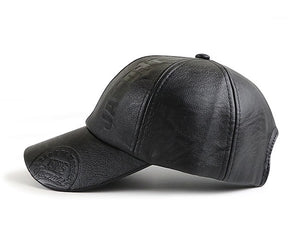 PU Leather Autumn And Winter Baseball Cap