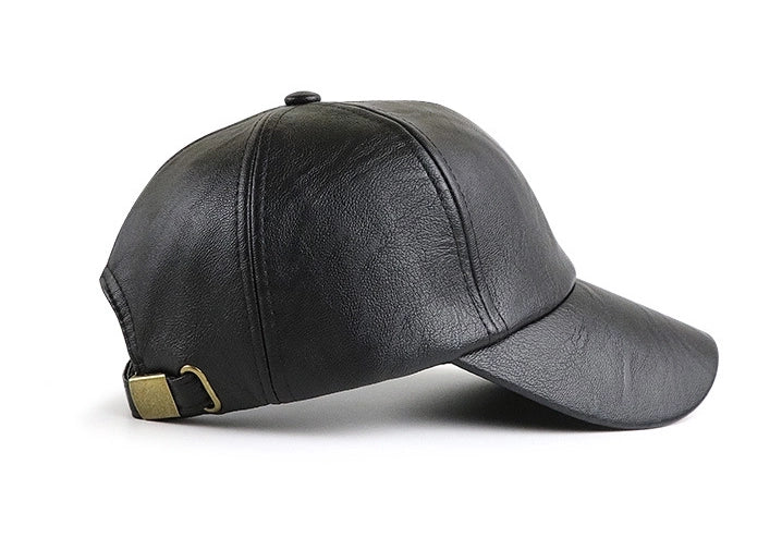 PU Leather Autumn And Winter Baseball Cap