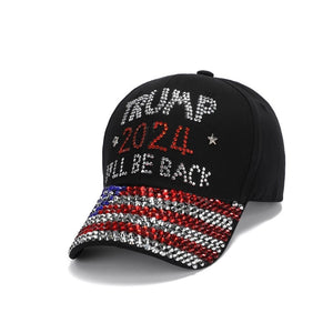 MAGA President Donald Trump Cap Bling Bling Rhinestones Hat