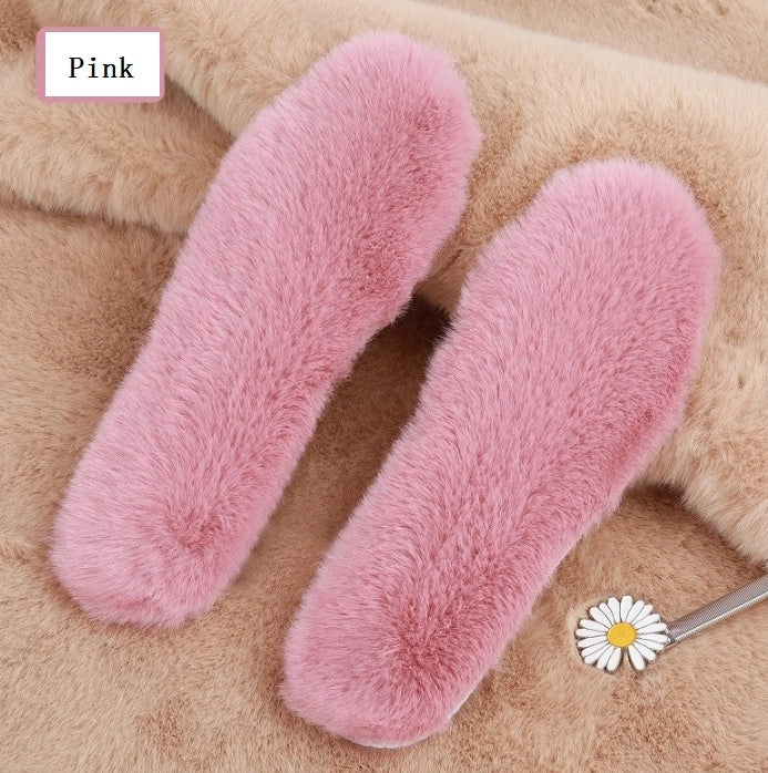 Winter Warm And Thick Men And Women Insole Imitation Rabbit Hair Warm Thermal Insoles