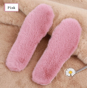 Winter Warm And Thick Men And Women Insole Imitation Rabbit Hair Warm Thermal Insoles