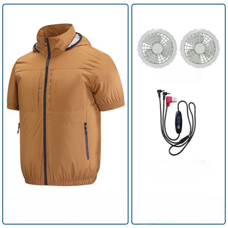 Summer outdoor heat-proof cooling fan clothing and fishing clothing