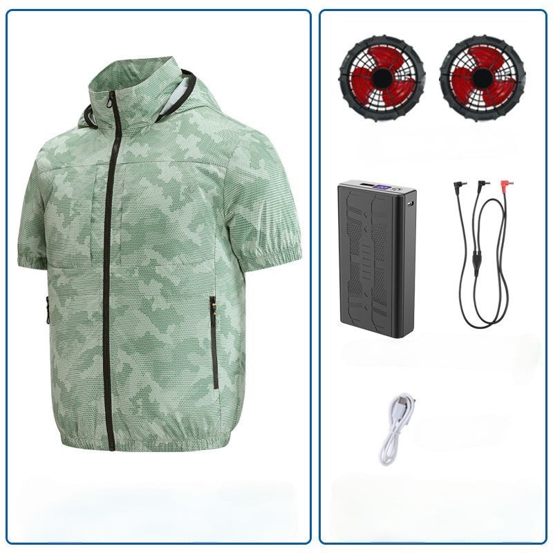 Summer outdoor heat-proof cooling fan clothing and fishing clothing