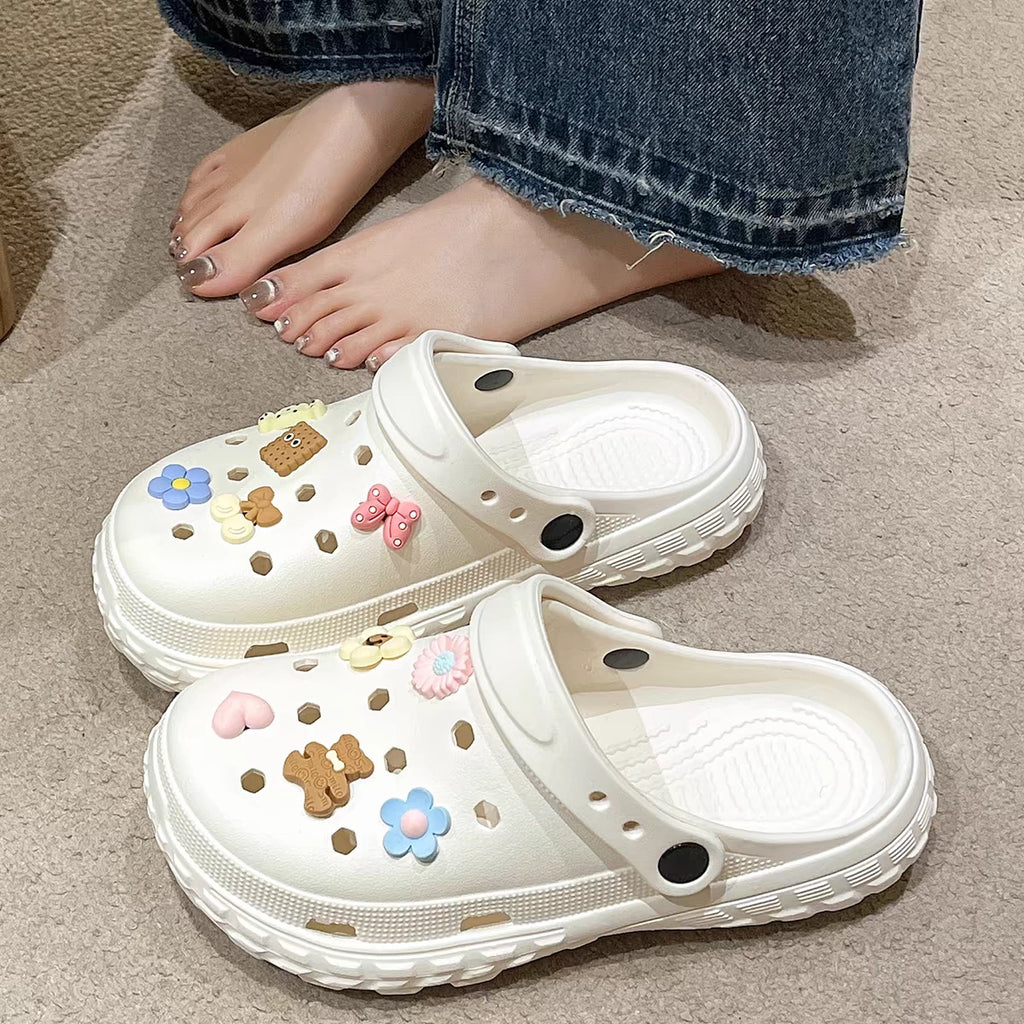 Unisex Summer Slipper Clogs Funny Dog Cute Cloud Print Beach Sandals for Home & Outdoor