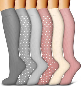 ROYALUCK Compression Socks for Women & Men Circulation(6 pairs)-Graduated Supports Socks for Running, Athletic Sports