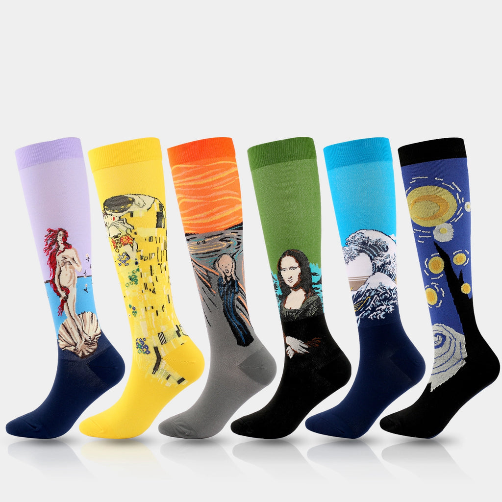 Subscription - 6 Pairs Compression Socks For Men & Women ( Random Color )