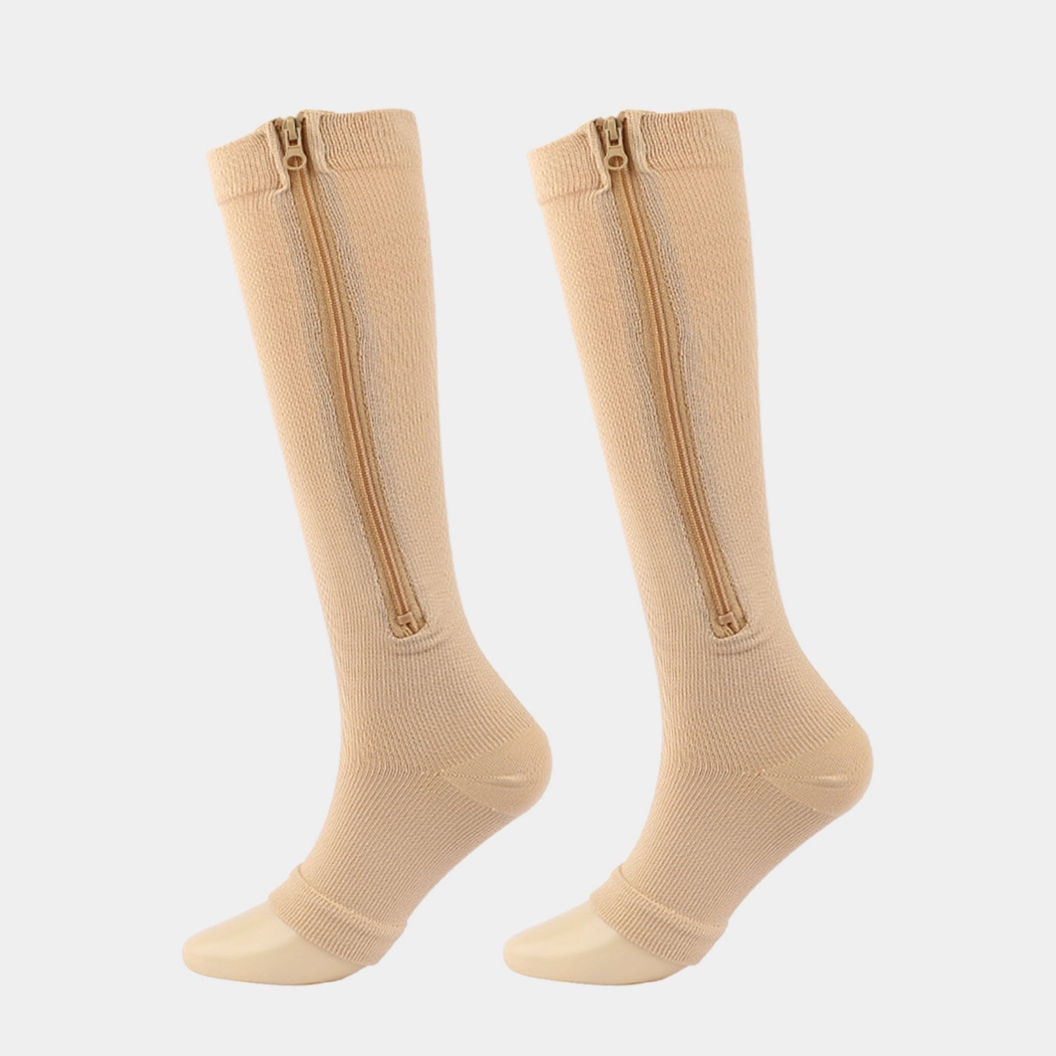 Copper Zipper Compression Socks - Zip Up Support Stockings ~ Easy to Wear!
