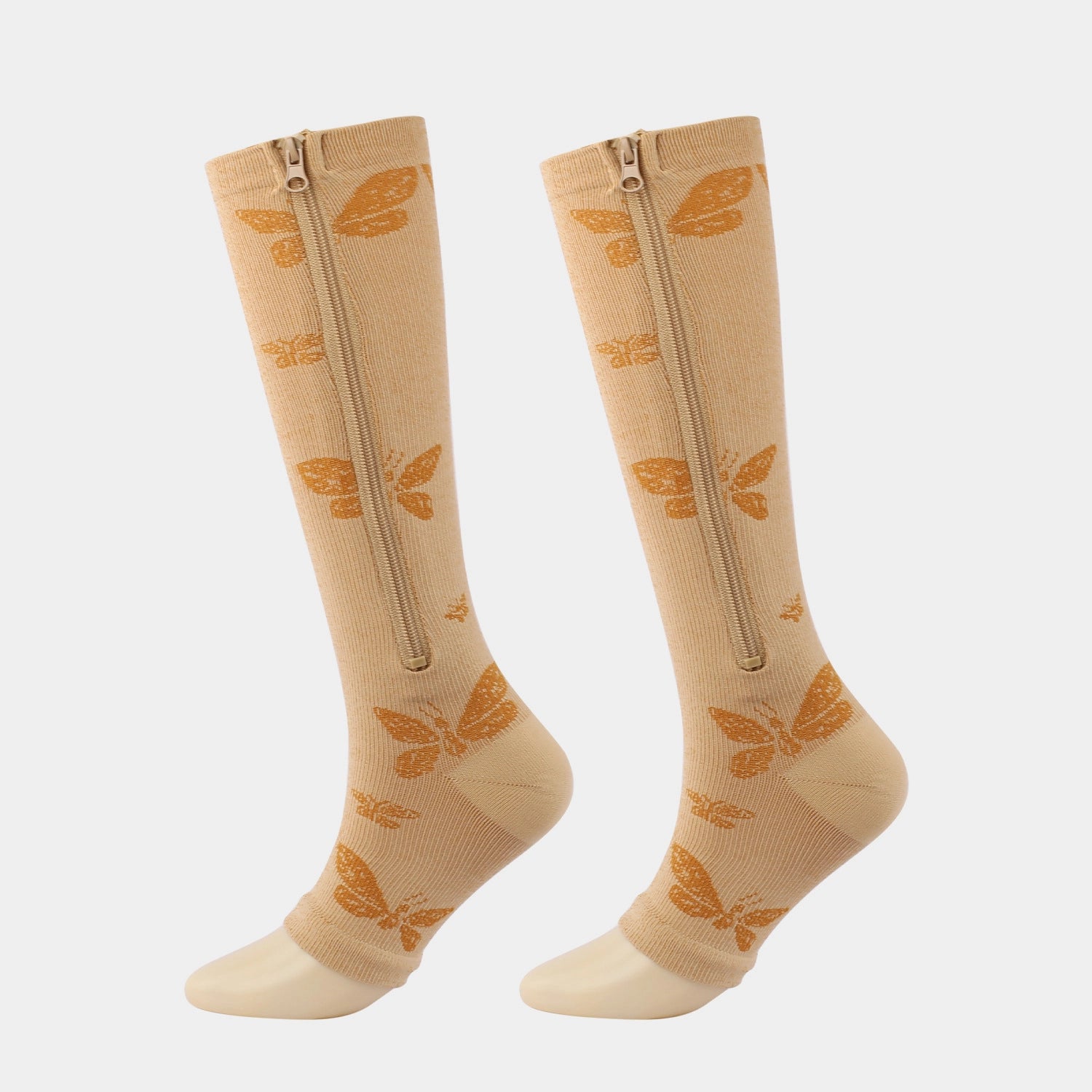 Copper Zipper Compression Socks - Zip Up Support Stockings ~ Easy to Wear!