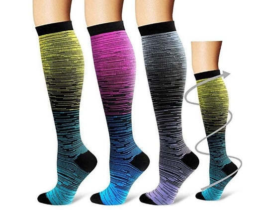 Subscription - 3 Pairs Compression Socks for Women & Men  ( Random Color )