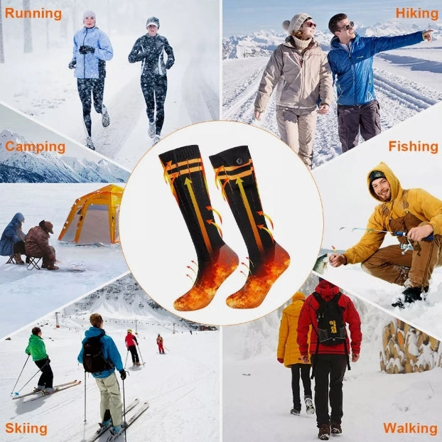 Heated Socks Cycling Skiing Hiking Heated Socks 4 Temperature Settings