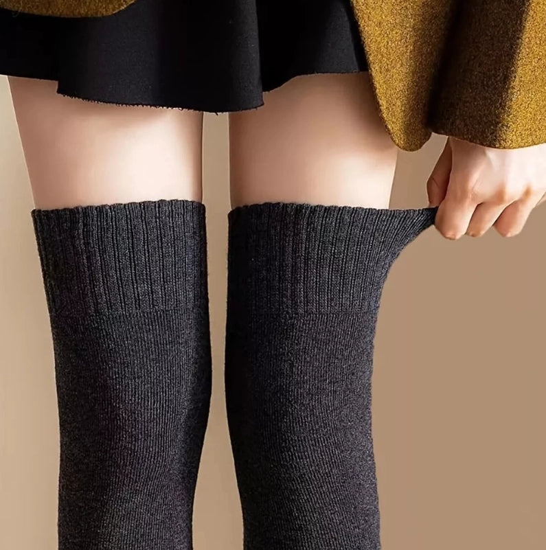 Women's Warm Thigh High Over the Knee Socks Extra Long Stockings for Fall & Winter