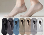 ROYALUCK Man Sock No Show Sock 4-Pack Boat Ice Silk Non Slip Ankle Sock