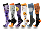 ROYALUCK 6 Pairs Halloween Cute and Fun Running Compression Socks for Men and Women