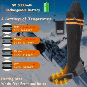 Heated Socks Cycling Skiing Hiking Heated Socks 4 Temperature Settings