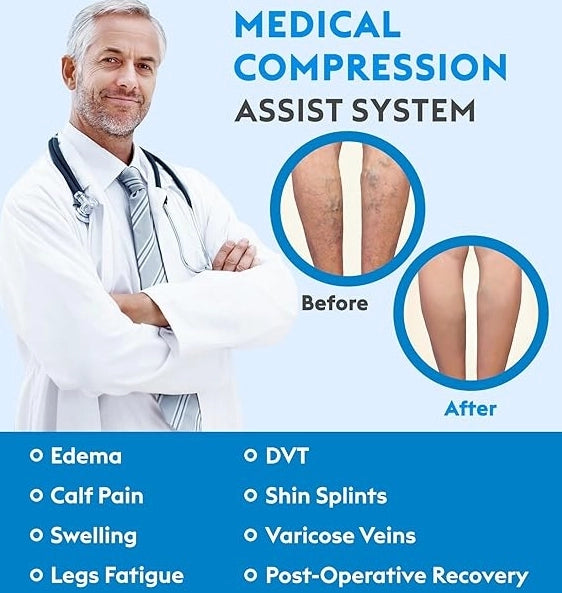 ROYALUCK Graduated Open Toe Compression Stockings for Men Women 23-32mmHg