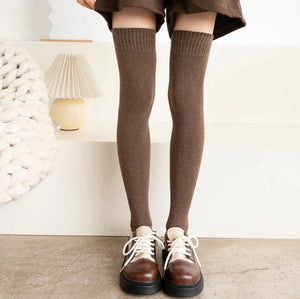 Women's Warm Thigh High Over the Knee Socks Extra Long Stockings for Fall & Winter