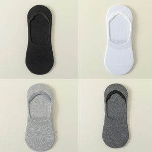 ROYALUCK 4 Pair Men's Cotton Silicone Non-Slip No Show Dress Socks