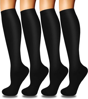 ROYALUCK 4 Pairs Compression Socks for Women Circulation-Best Support for Nurses,Running,Athletic,Travel