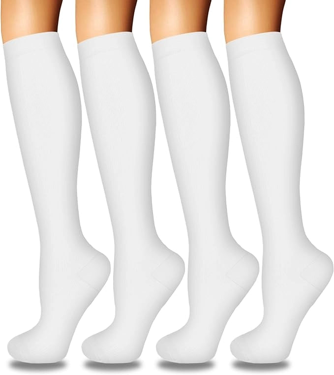 ROYALUCK 4 Pairs Compression Socks for Women Circulation-Best Support for Nurses,Running,Athletic,Travel