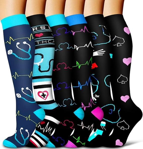 ROYALUCK Best Compression Socks for Running, Nursing, and Sports (6 Pa ...