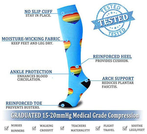 ROYALUCK Compression Socks Cartoon Pattern Sports Football Running Socks Stretch Socks