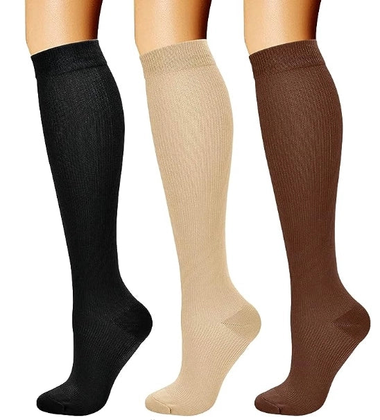 ROYALUCK 3 Pairs Compression Socks for Women & Men Circulation 15-20 mmHg