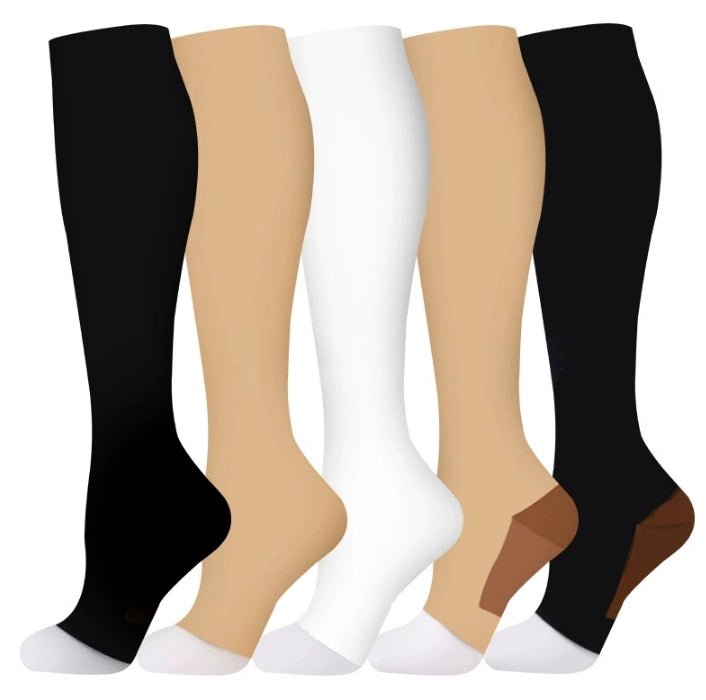 ROYALUCK Open Toe Compression Socks Outdoor Sports Calf Nurse Hiking Cycling Running Socks