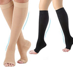 ROYALUCK Graduated Open Toe Compression Stockings for Men Women 23-32mmHg