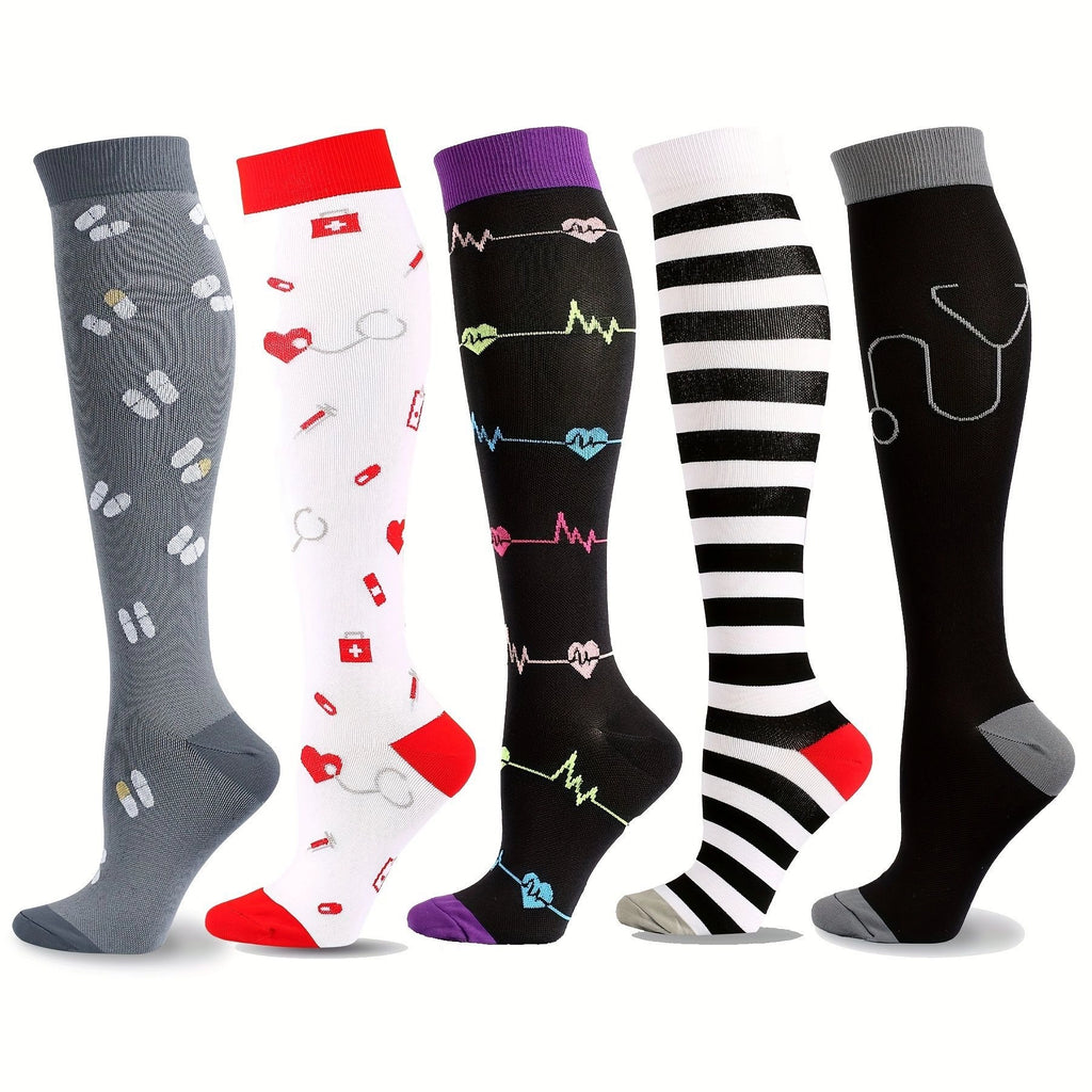 ROYALUCK 5 Pairs Medical Compression Socks for Men and Women