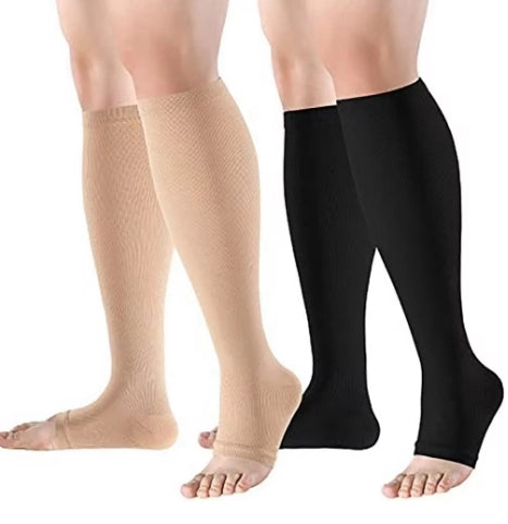 ROYALUCK Open Toe Compression Stockings for Men Women 15-21mmHg