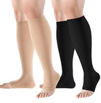 ROYALUCK Open Toe Compression Stockings for Men Women 15-21mmHg