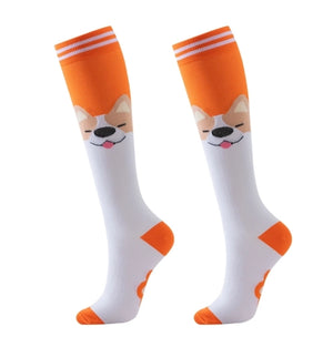 ROYALUCK 6 pairs Cute Dog Compression Socks Animal Sport Compression Socks