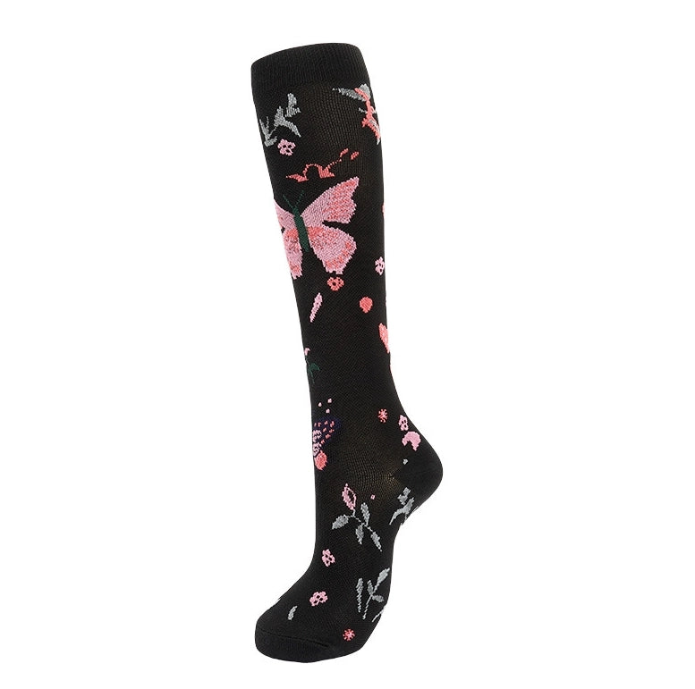 ROYALUCK 6 Pairs New Arrival Compression Socks Flower Butterfly Sports socks