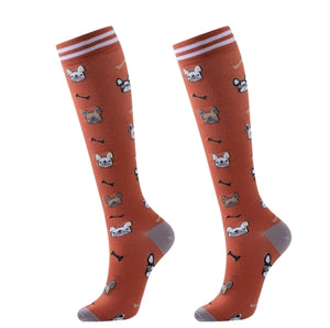 ROYALUCK 6 pairs Cute Dog Compression Socks Animal Sport Compression Socks