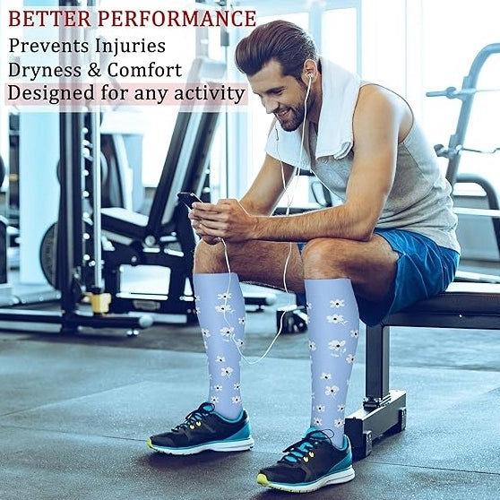 ROYALUCK 6 Pairs-Compression Socks for Women & Men Circulation Best Support for Sports