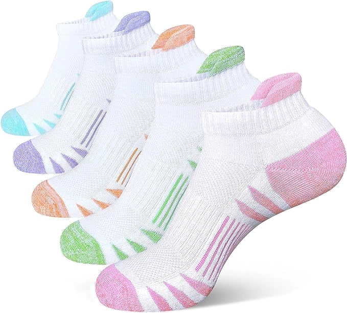 ROYALUCK 5 Pairs Ankle Anti-blister Thick Cushioned Wicking Odor Resist Athletic Running Socks