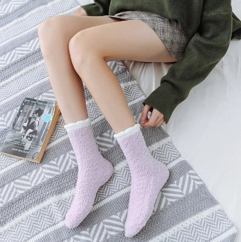 ROYALUCK Women's Coral Fleece Socks Thick Floor Socks