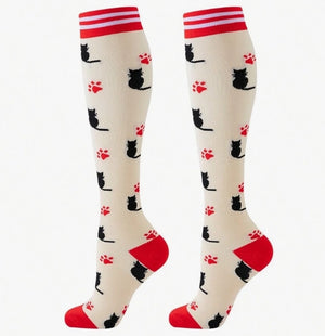 ROYALUCK 5 Pairs Compression Socks With Cat Pattern