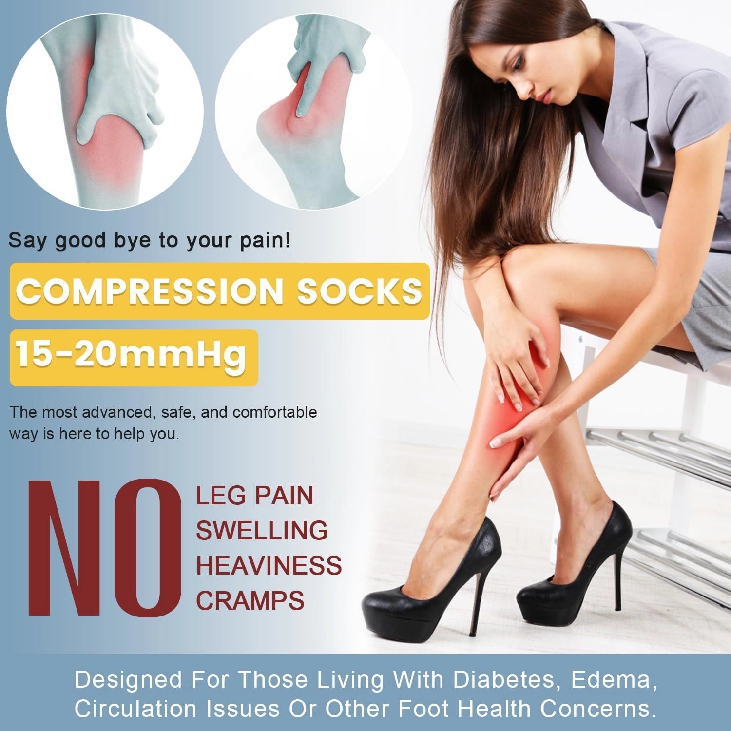 ROYALUCK 6 pairs Sports Compression Sock-Support Knee High Socks for Nurses,Athletic,Flying