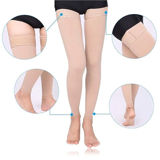 ROYALUCK Thigh High Compression Stockings Women 23-32 mmHg Sleeve Footless Socks Varicose