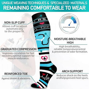ROYALUCK Best Compression Socks for Running, Nursing, and Sports (6 Pairs)