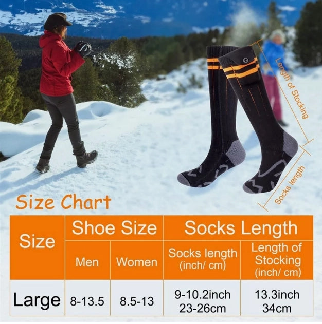 Heated Socks Cycling Skiing Hiking Heated Socks 4 Temperature Settings